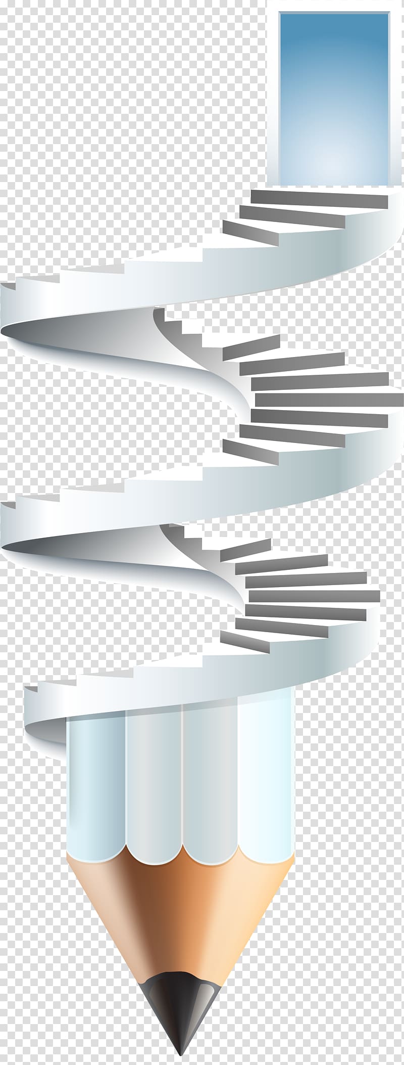 spiral staircase pencil illustration, Stairs Pencil Creativity, Creative pencil stairs transparent background PNG clipart