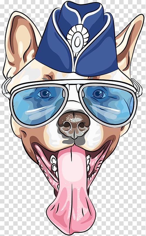 Akita Samoyed dog King Charles Spaniel French Bulldog, Dog wearing glasses transparent background PNG clipart