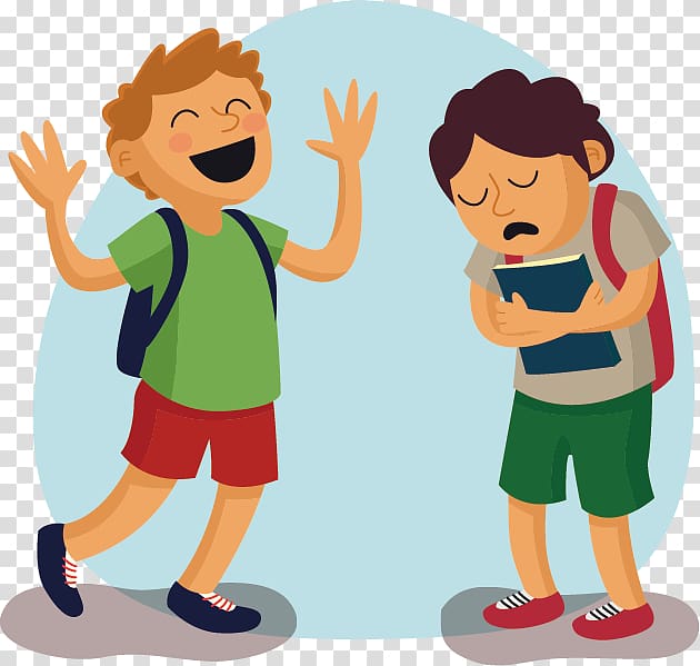 two boys illustration, Student Euclidean , Back to school treat different attitudes of students transparent background PNG clipart