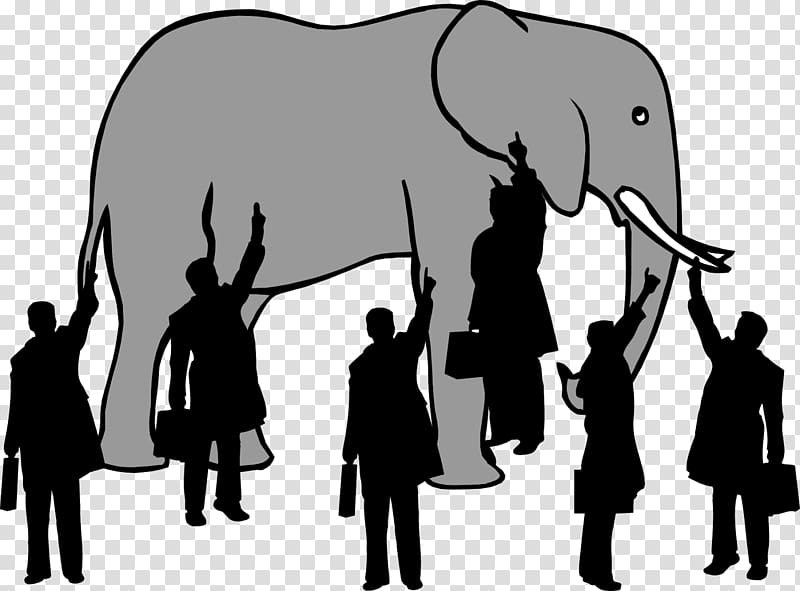 Blind men and an elephant System Elephant in the room Thought, elephants transparent background PNG clipart