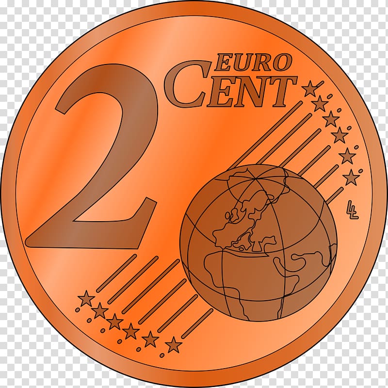 Penny 1 cent euro coin , 2 Cents transparent background PNG clipart