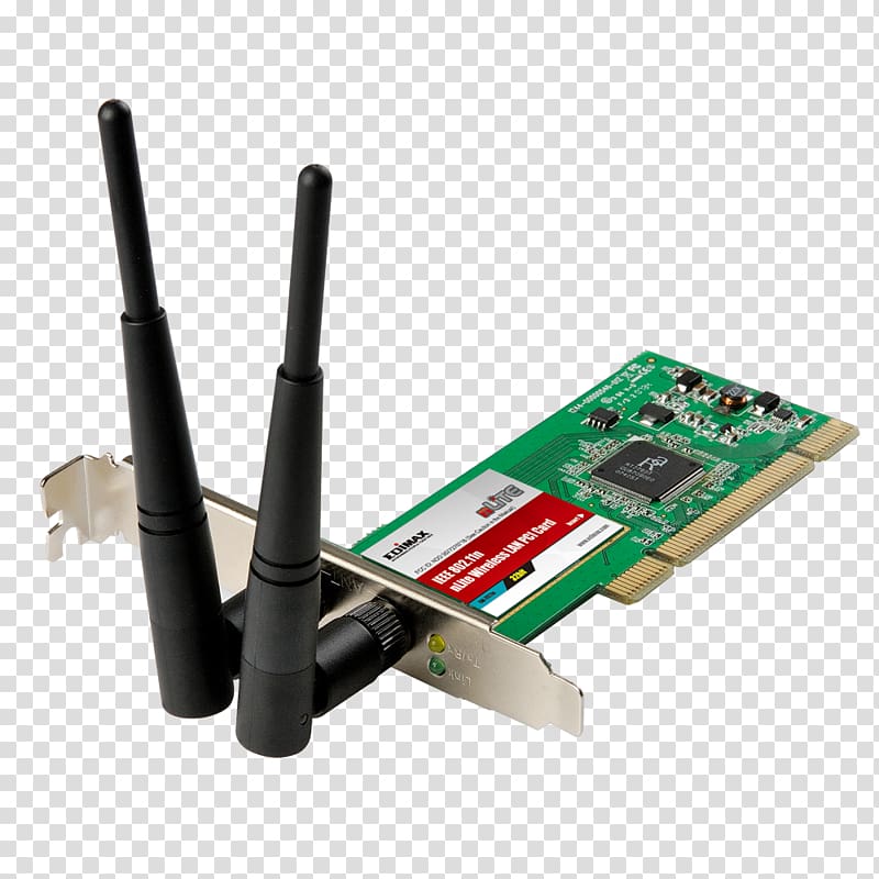 Wireless network interface controller Network Cards & Adapters Conventional PCI Wireless LAN IEEE 802.11, wifi transparent background PNG clipart