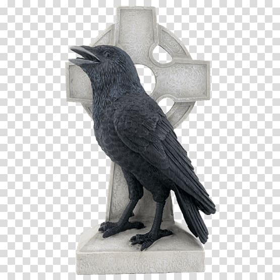 American crow Figurine Common raven Sculpture Statue, crow transparent background PNG clipart