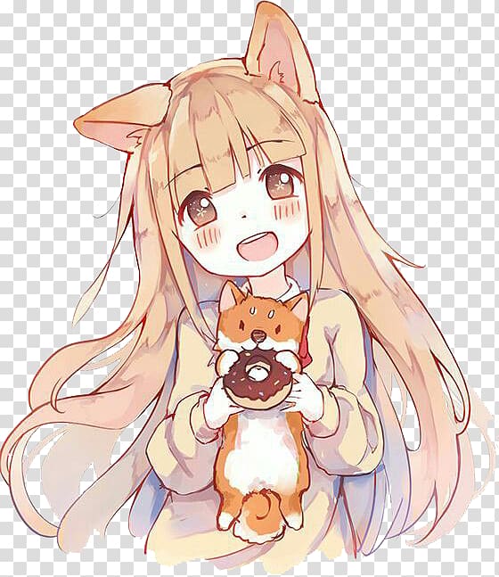 Anime Drawing Catgirl, Anime transparent background PNG clipart