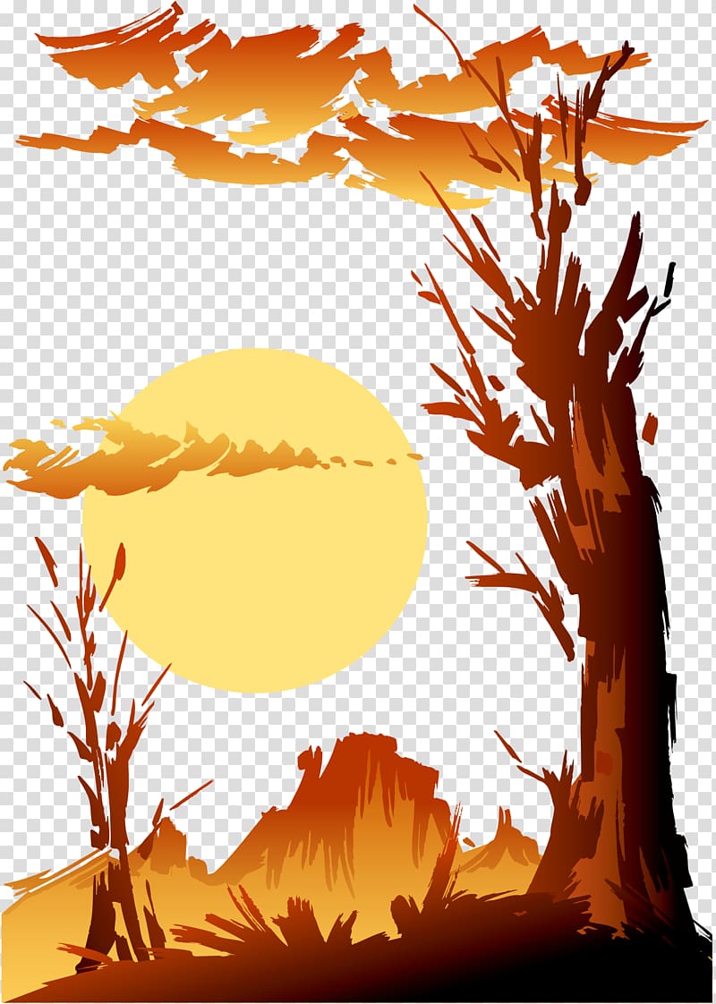 Sunset , Sunset tree transparent background PNG clipart