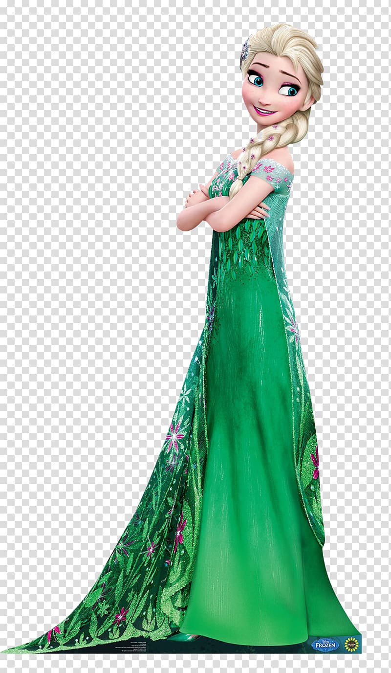 Queen Elsa wearing green dress, Frozen Fever Elsa Anna Olaf, FEVER transparent background PNG clipart