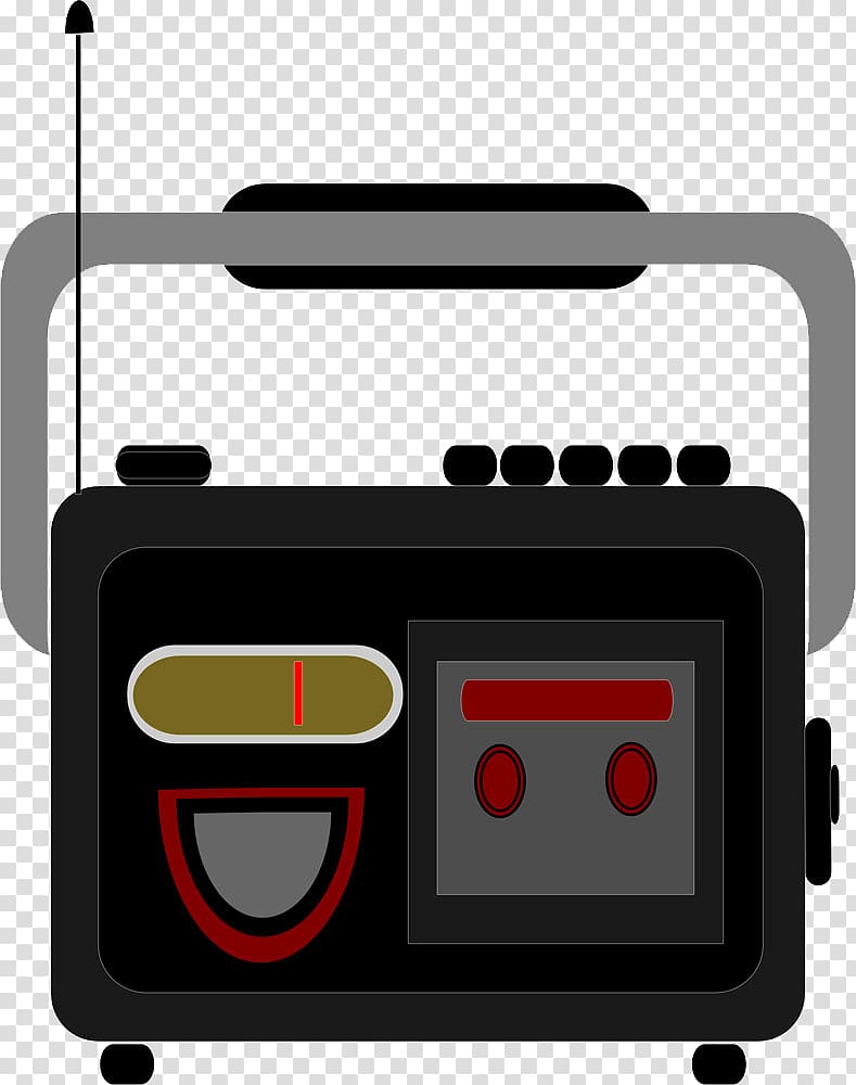 Compact Cassette Radio .de , Button black radio equipment transparent background PNG clipart