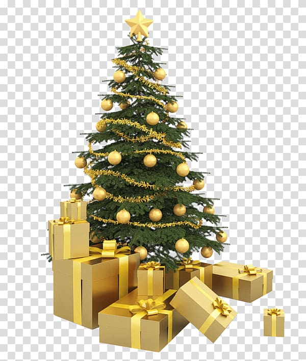 Christmas tree Christmas ornament Christmas decoration, golden decoration transparent background PNG clipart