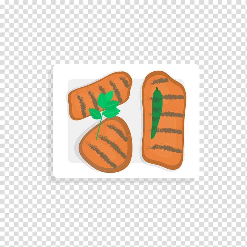 Barbecue Adobe Illustrator, Orange barbecue and green coriander transparent background PNG clipart