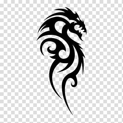 Jagua Tattoo White dragon Stencil, Dragon logo transparent background PNG clipart
