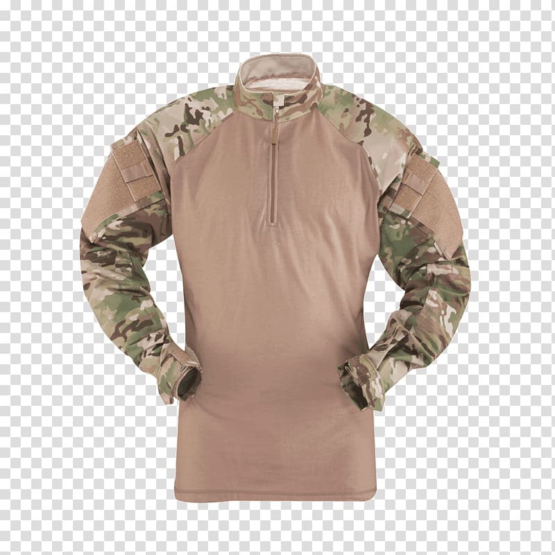 T-shirt MultiCam Army Combat Shirt TRU-SPEC Zipper, T-shirt transparent background PNG clipart