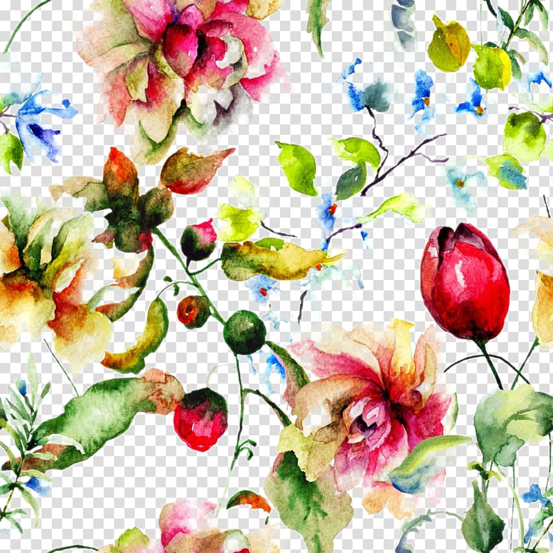 beautiful watercolor flowers background transparent background PNG clipart
