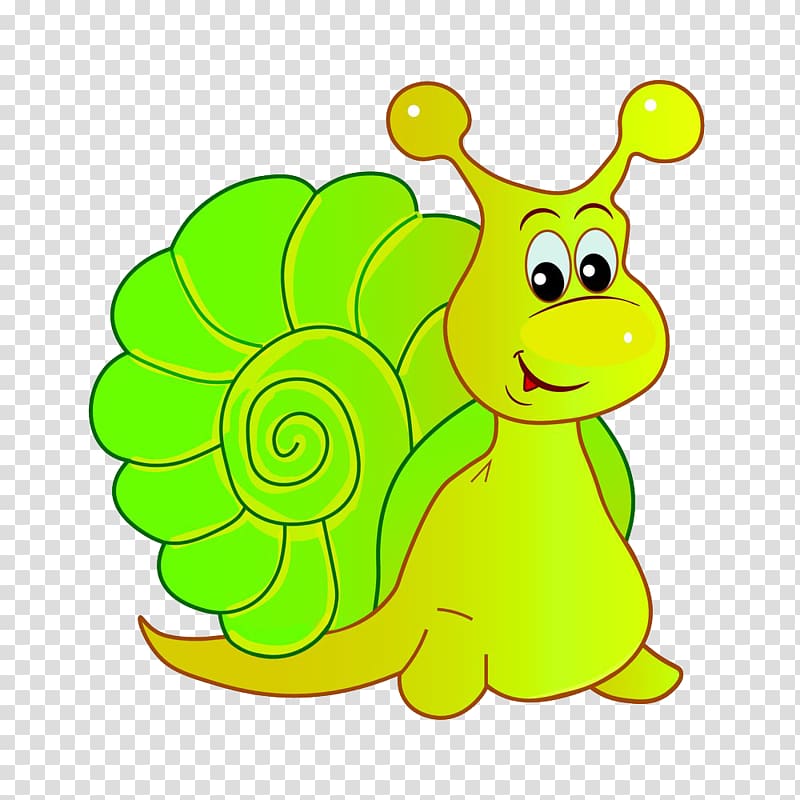Stylommatophora Drawing Illustration, Green Snail transparent background PNG clipart