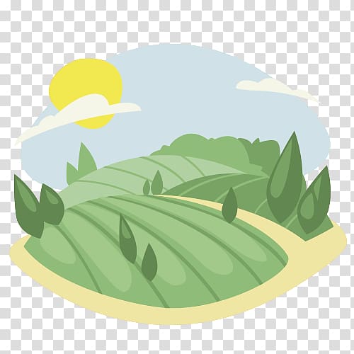 Cartoon Shan shui Flat design, Cartoon landscape transparent background PNG clipart