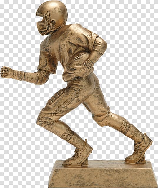 Bronze sculpture Figurine Trophy American football Classical sculpture, Trophy transparent background PNG clipart