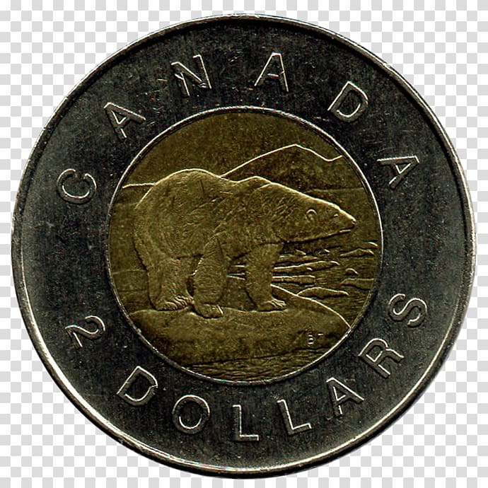 Coin Canada Toonie Canadian dollar United States Dollar, Coin transparent background PNG clipart