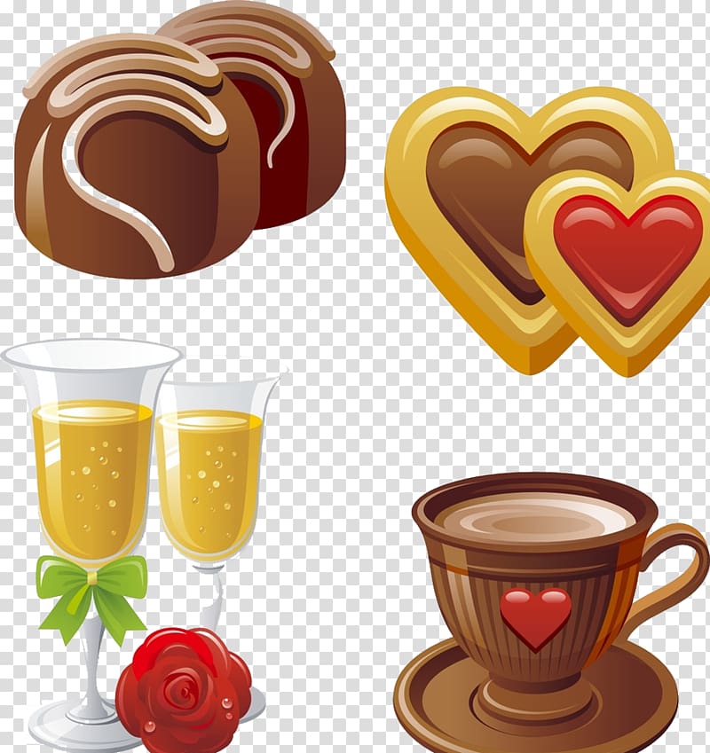 Chocolate truffle Chocolate bar Pain au chocolat, Love Chocolate Afternoon Tea material transparent background PNG clipart