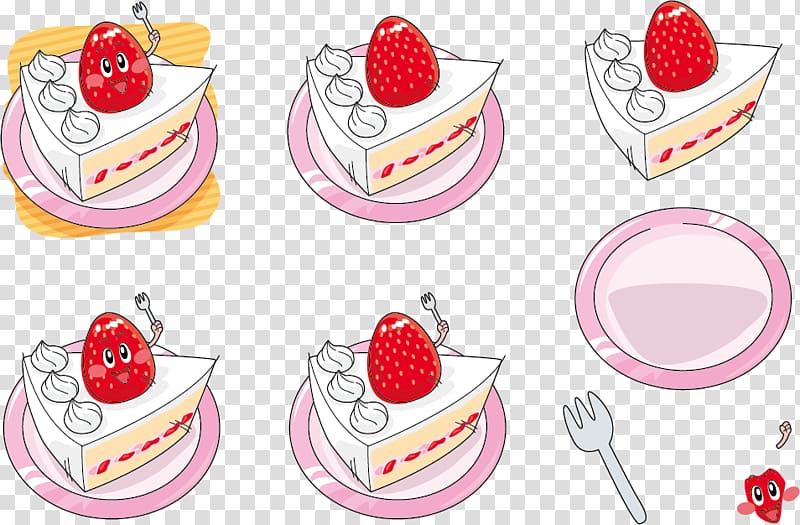 Strawberry cream cake Whipped cream , Strawberry Cake expression transparent background PNG clipart