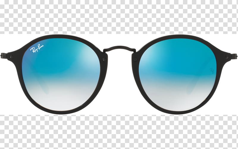 blue lens Ray-Ban sunglasses with black frames illustration, Ray-Ban Aviator sunglasses Mirrored sunglasses, sunglasses transparent background PNG clipart