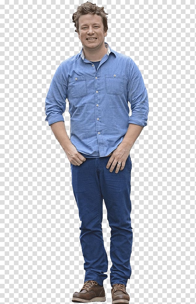 man wearing blue dress shirt standing and smiling, Jamie Oliver Standing transparent background PNG clipart