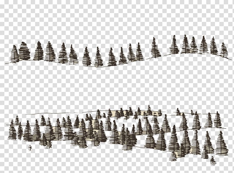 Drawing , Forest landscape engravings transparent background PNG clipart