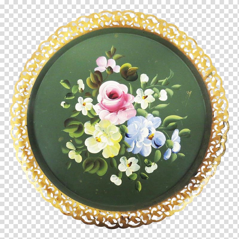 Flower Floral design Platter Plate Porcelain, hand-painted floral material transparent background PNG clipart