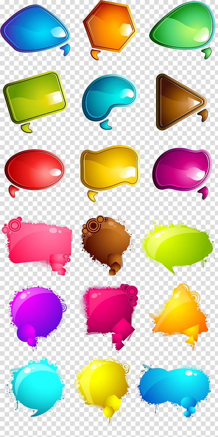 assorted-color bubbles illustration, Speech balloon Dialog box Dialogue , Diamond texture dialog transparent background PNG clipart