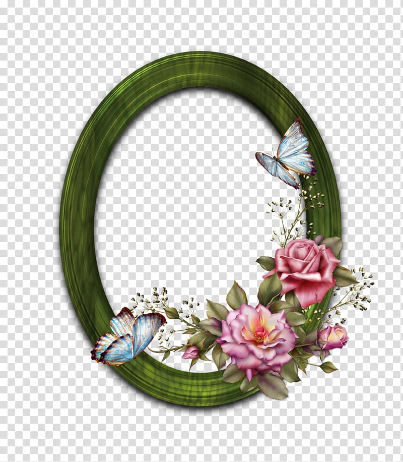 flowers and butterflies , Paper frame, Floral Round Frame transparent background PNG clipart