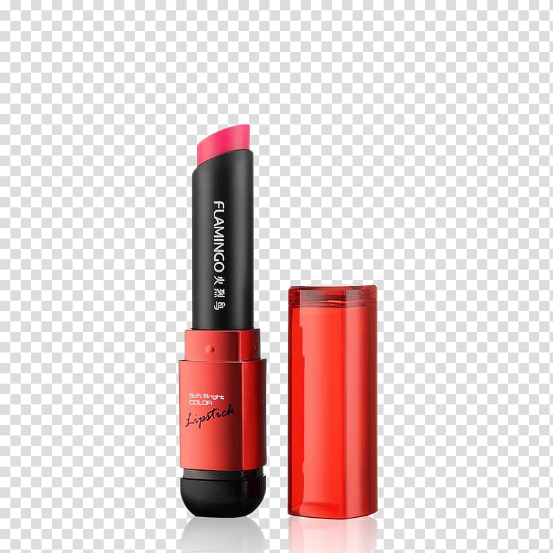 Lip balm Lipstick Make-up Mascara Eye liner, A flamingo red lipstick transparent background PNG clipart