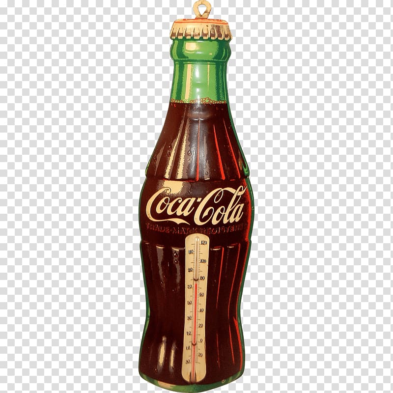 Coca Cola bottle , Vintage Coca Cola Tin Thermometer transparent background PNG clipart