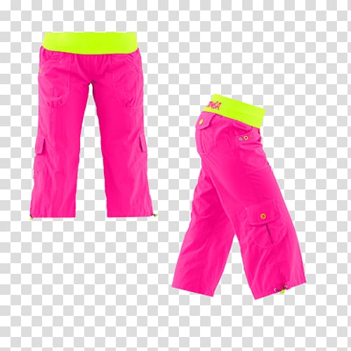 Capri pants Cargo pants Pink Jeans, zumba transparent background PNG clipart