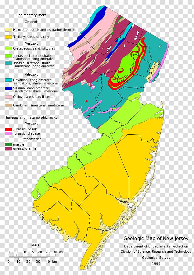 New Jersey Atlantic coastal plain Landform Map Geology, map transparent background PNG clipart