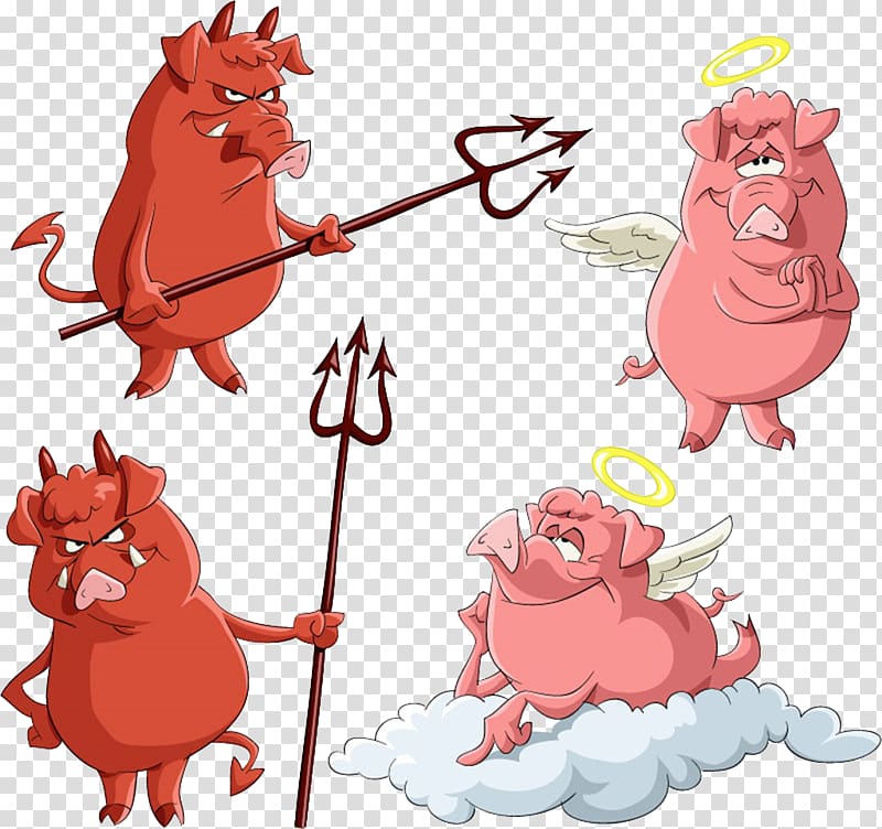 Aureola Illustration, pig transparent background PNG clipart