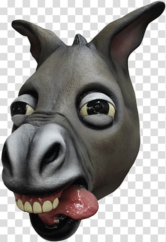 gray donkey head illustration, Donkey Mask transparent background PNG clipart