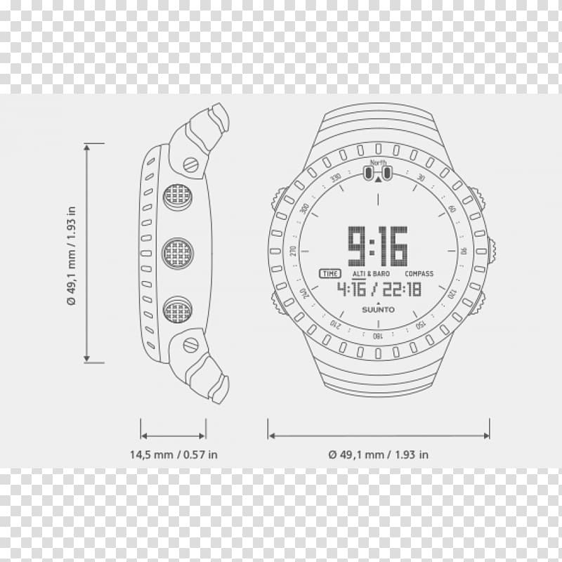 Altimeter Barometer Watch Suunto Oy Compass, barometer transparent background PNG clipart