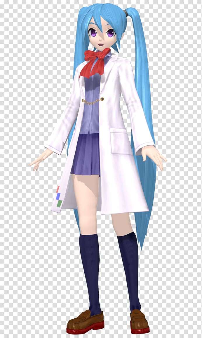 Hatsune Miku Anime Science Scientist Sayaka Miki, lab coat transparent background PNG clipart