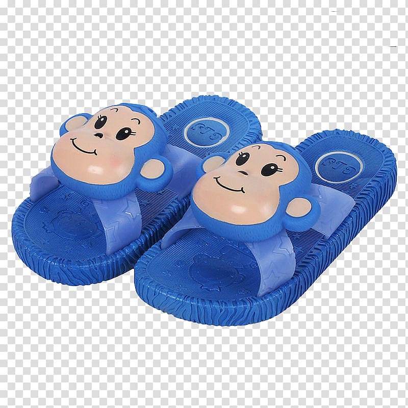 Slipper Blue Monkey, Blue monkey slippers transparent background PNG clipart