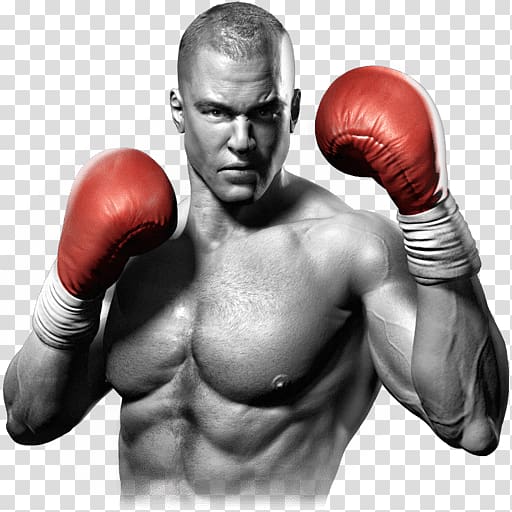 man wearing pair of red boxing gloves, Boxing Athlete transparent background PNG clipart