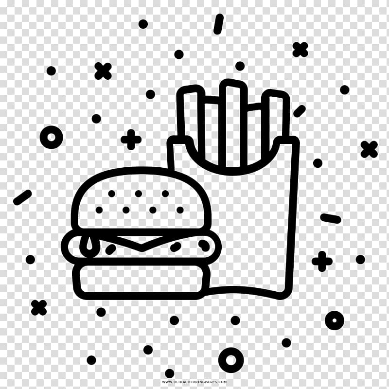 Fast food French fries Junk food Coloring book Hamburger, junk food transparent background PNG clipart