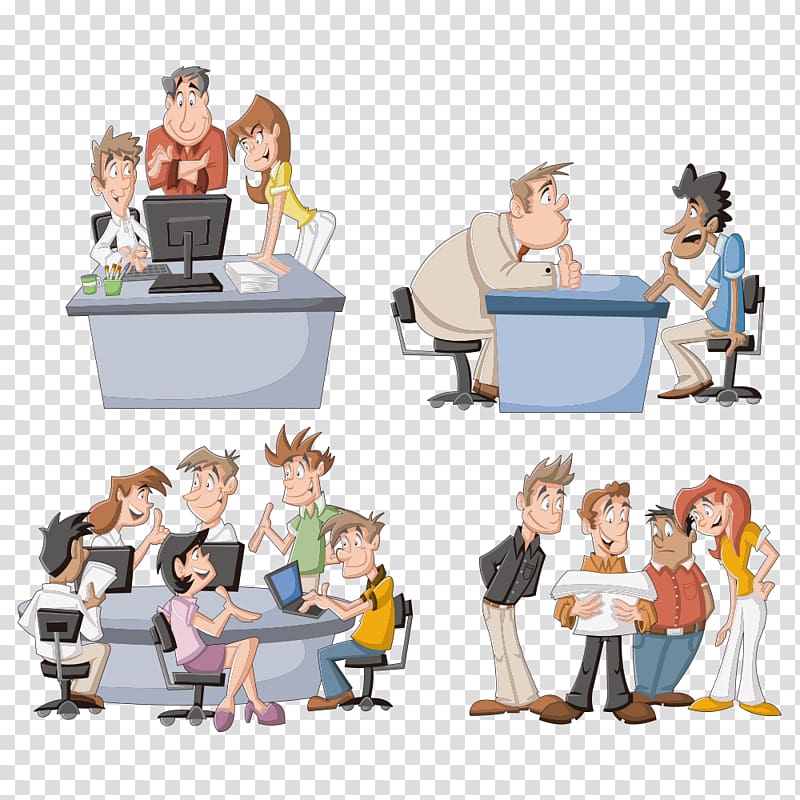 Cartoon Businessperson Illustration, Office business men and women transparent background PNG clipart