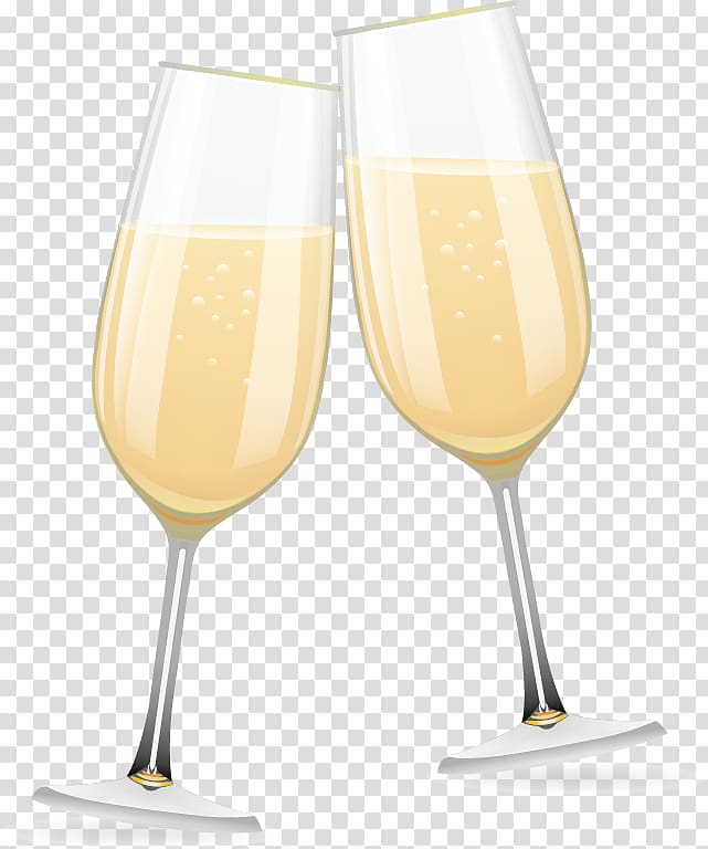 two clear pinking wine glasses , Champagne glass Bellini Champagne Cocktail Wine glass, painted two champagne glasses transparent background PNG clipart