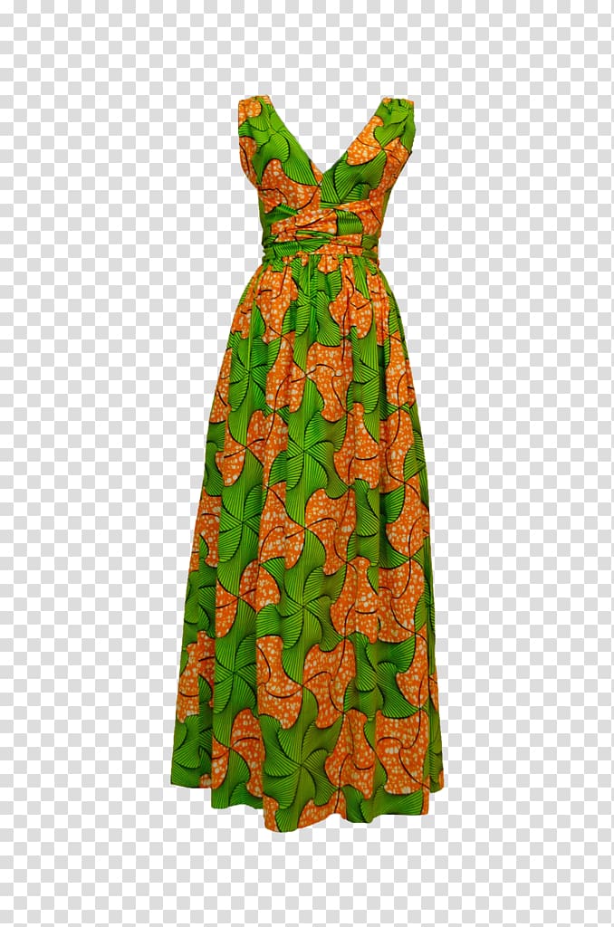 Costume design Green Dress, African print transparent background PNG clipart