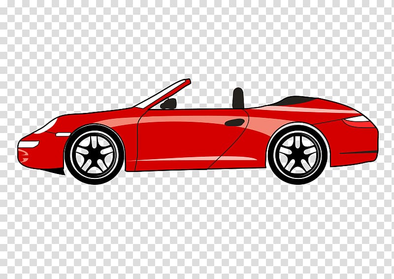 Sports car Chevrolet Corvette Porsche Ford Mustang, Red sports car cartoon transparent background PNG clipart