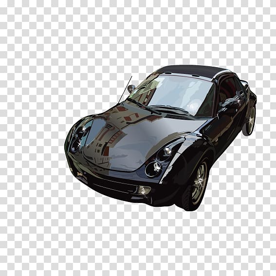 Sports car Luxury vehicle Black, Black sports car transparent background PNG clipart