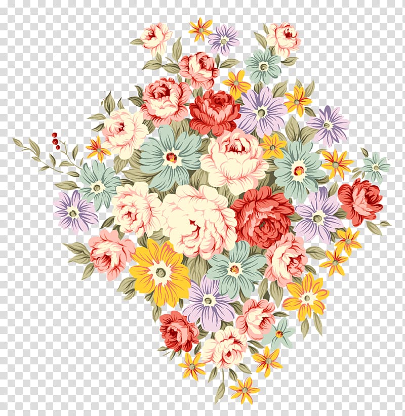 assorted-color flowers illustration, Flower bouquet Drawing Dress Garden roses, Watercolor roses transparent background PNG clipart