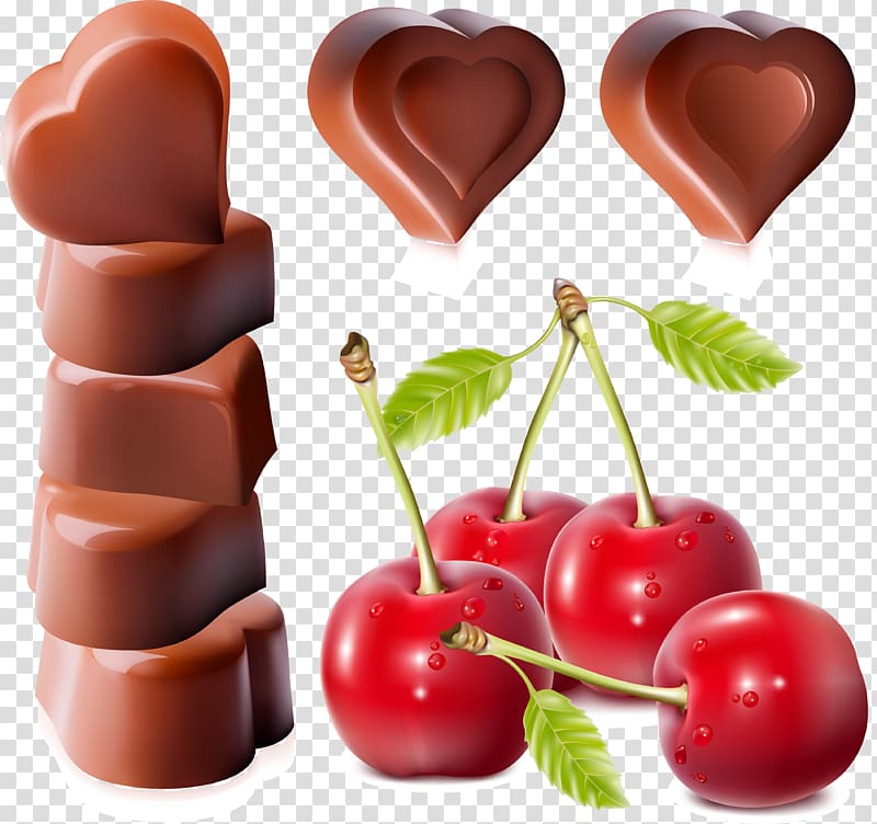 Chocolate cake Chocolate-covered cherry, Chocolate and cherries transparent background PNG clipart