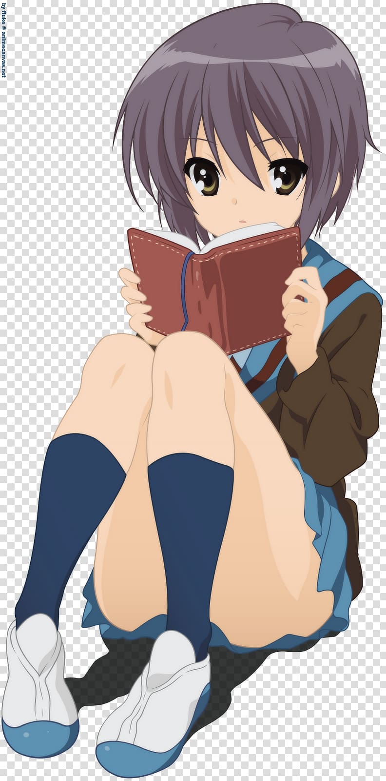 Yuki Nagato Mikuru Asahina Kyon Haruhi Suzumiya Anime, Anime transparent background PNG clipart