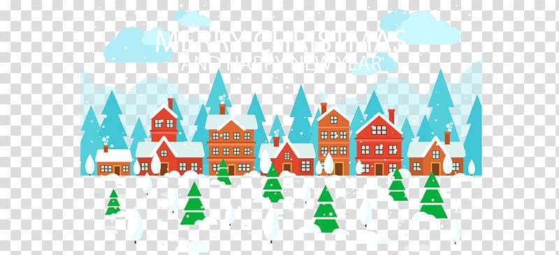 Graphic design, Winter town street transparent background PNG clipart