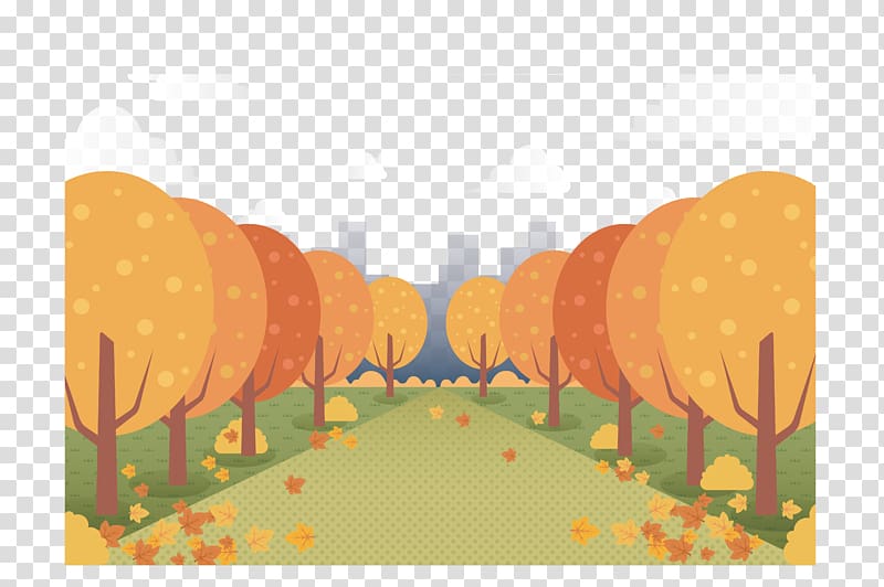 Autumn Illustration, Leaves on both sides of autumn transparent background PNG clipart