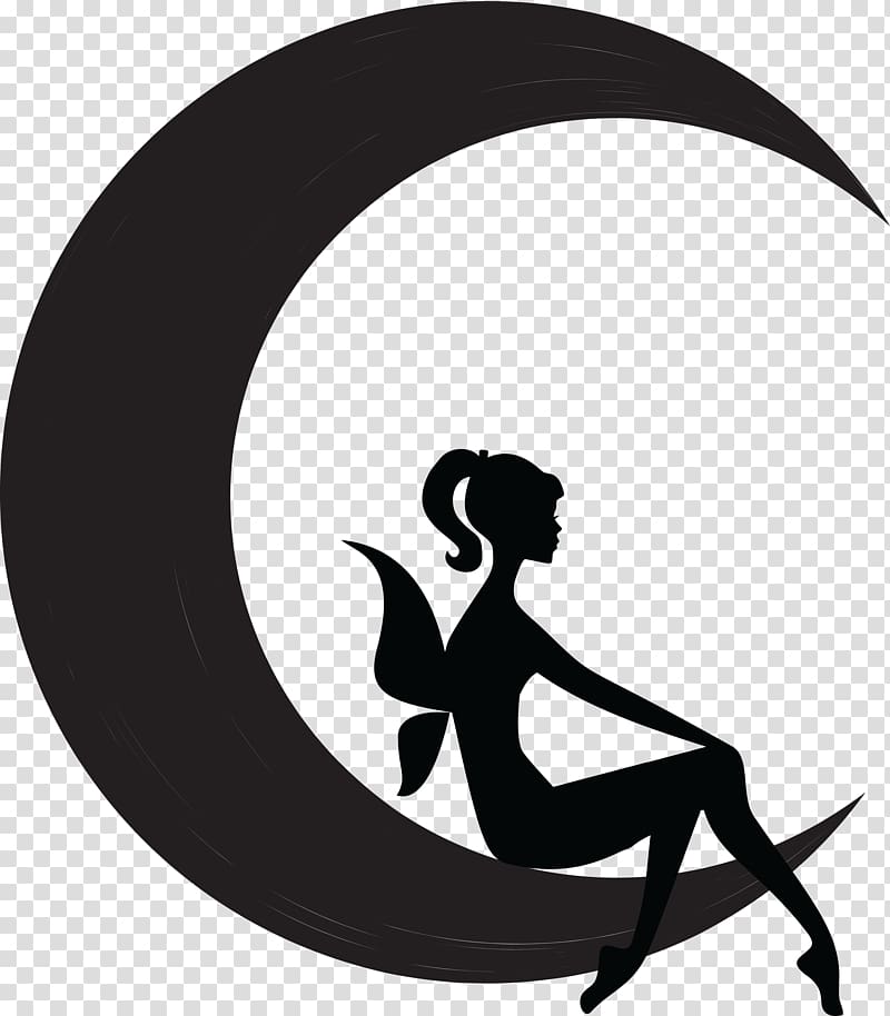 Fairy Moon Silhouette Flower Fairies , cdr transparent background PNG clipart